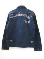 BUNKERSTUD バンカースタッド  Embroidered Corduroy Jacket 刺繍 コーデュロイ ジャケット フックレス ジッパー ネイビー メンズ サイズM BS-JKT014-11AW