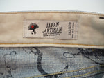 デンハム DENHAM MADE IN JAPAN DENIM GRADE MIJSASHIKO レギュラーフィット 日本製 ステッチ パッチワーク クラッシュ ジーンズ パンツ W32×L32 デニム 刺繍 ブルー 101MB-20