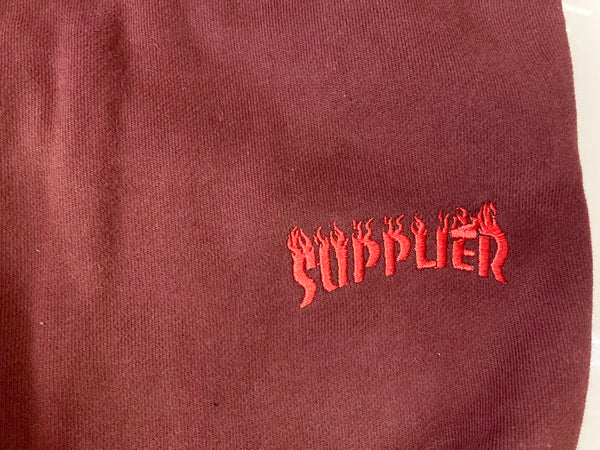 サプライヤー SUPPLIER LAYER LOGO SWEAT PANTS レイヤー 刺繍 ロゴ スウェット パンツ ボトム ロゴ スウェットパンツ ボルドー系 ワインレッド系  ボトムスその他 刺繍 ワインレッド LLサイズ 101MB-235