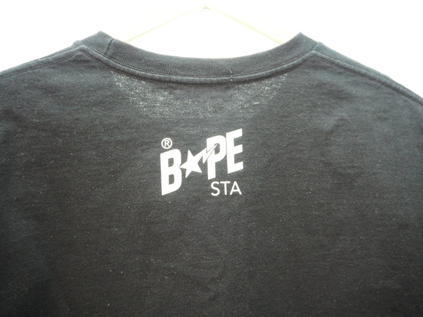 ア ベイシング エイプ A BATHING APE BAPEスター ワンポイント ロゴTee 半袖 トップス メンズ 黒 Tシャツ ワンポイント ブラック Lサイズ 101MT-711