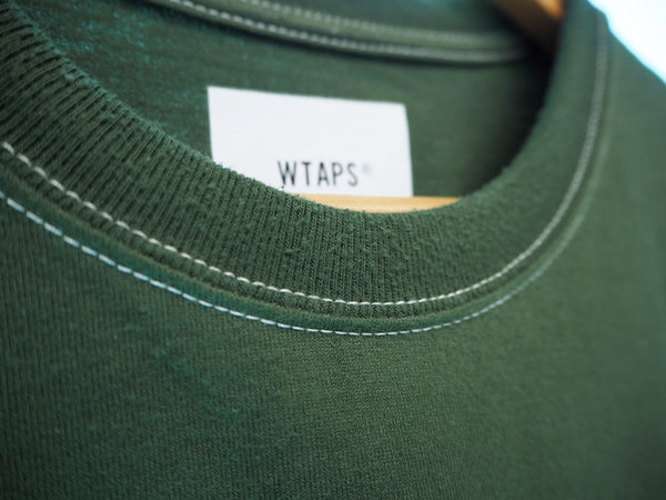 ダブルタップス W)taps Wtaps BLANK SS COPO ポケットTシャツ  半袖カットソー シンプル トップス Tシャツ ステッチ メンズ SIZE X 03 212ATDT-CSM08 Tシャツ 無地 グリーン 101MT-770