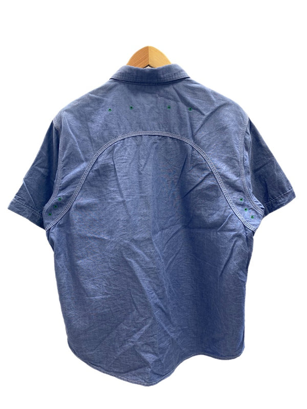 テンダーロイン TENDERLOIN T-CHAMBRAY SHT シャンブレーシャツ 半袖シャツ トップス 日本製 半袖シャツ 無地 ブルー Lサイズ 101MT-1690