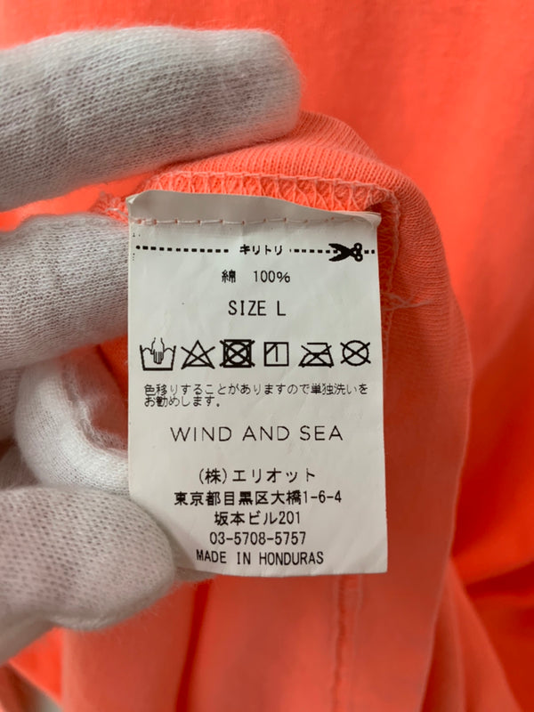 ウィンダンシー WIND AND SEA 長袖 カットソー クルーネック ロゴ WDS-CS-182 ロンT プリント オレンジ Lサイズ 201MT-935