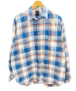 ダイワピア DAIWA PIER39 Tech Work Shirts Flannel Plaids 22SS チェックシャツ 長袖 BE-88022 長袖シャツ チェック ブルー Mサイズ 101MT-1993