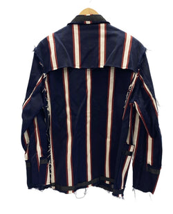 オリジナル ジョン Original John STRIPE SED'S JACKET インサイドアウト フェルトジャケット Made in JAPAN  ジャケット ストライプ ネイビー Lサイズ 101MT-1944