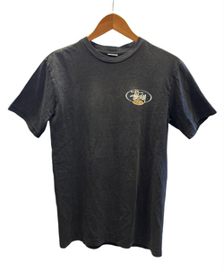 ステューシー STUSSY USA製 ストックロゴ バックプリント Tシャツ 半袖カットソー チャコールグレー系 Tシャツ ロゴ グレー 101MT-1585