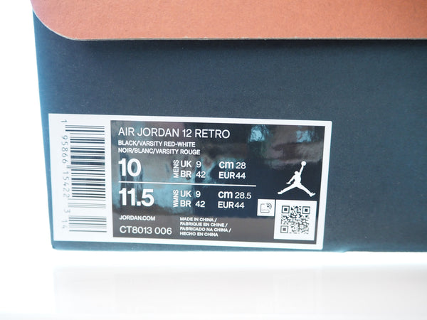 ナイキ NIKE Nike Air Jordan 12 RETRO  Playoffs ナイキ エアジョーダン12 レトロ プレイオフ ブラック/バーシティ レッド-ホワイト 黒×白 CT8013-006 メンズ靴 スニーカー 28 ブラック 28cm 101-shoes234