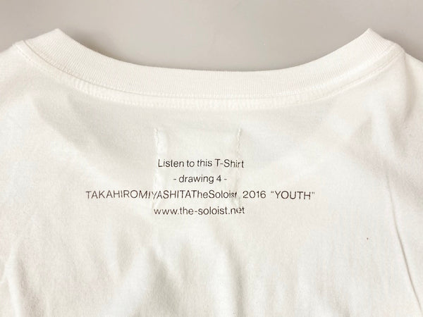 タカヒロミヤシタザソロイスト TAKAHIROMIYASHITATheSoloist. LISTEN TO THIS T-SHIRT Tシャツ トップス プリント ポケット 2016 YOUTH ホワイト系 Made in JAPAN サイス44 0042AW16 Tシャツ プリント ホワイト 101MT-795
