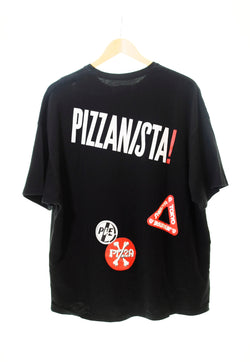 ピザニスタ  PIZZANISTA バッグ ロゴ プリント 半袖Tシャツ 黒 Tシャツ ロゴ ブラック LLサイズ 103MT-161