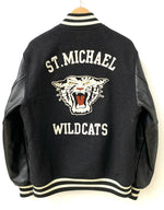 ヒューストン HOUSTON メルトン アワードジャケット WILD CATS スタジャン 51190 ジャケット 刺繍 ブラック Lサイズ 201MT-1549