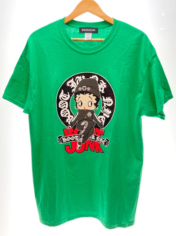 ブートジャンク BOOTJUNK Bootjunk betty Emblem Tee ベティー プリント キャラクター Tシャツ トップス グリーン 緑  Tシャツ プリント グリーン Lサイズ 101MT-587