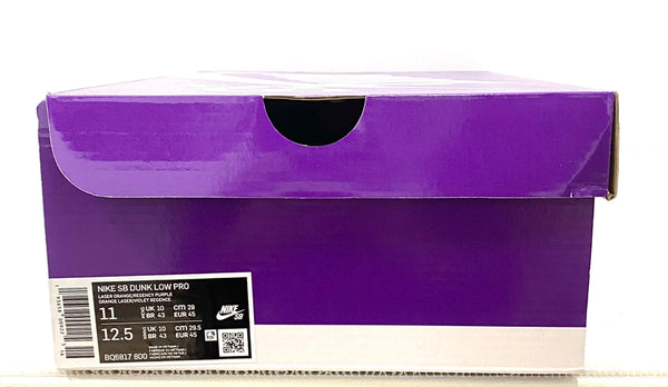 ナイキ NIKE SB ダンク ロー プロ ホワイト リージェンシーパープル-レーザー オレンジ BQ6817-800 メンズ靴 スニーカー ロゴ マルチカラー 29cm 201-shoes510