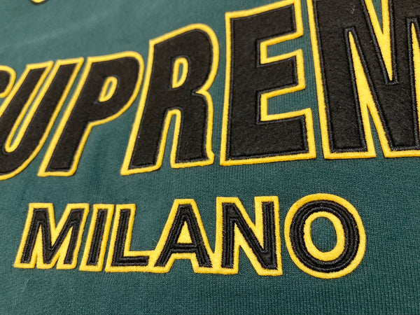 シュプリーム SUPREME Milano Half Zip Pullover Dark Green ハーフジップ プルオーバー トレーナー ワッペン グリーン系 緑  スウェット ロゴ グリーン Lサイズ 101MT-1445