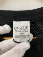 クーティー COOTIE メッシュ クルーネック Tee ロゴ 日本製 Tシャツ プリント ブラック Lサイズ 201MT-1025