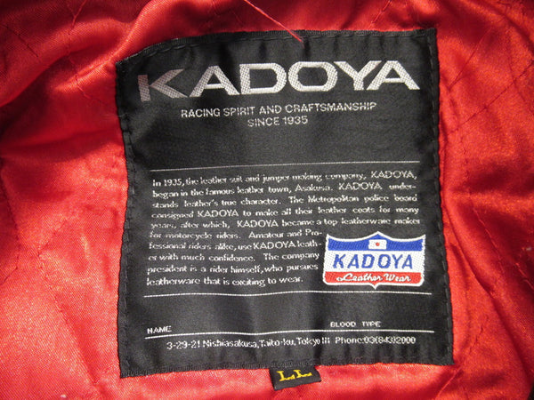 KADOYA カドヤ ダブル ライダース ジャケット レザー バイクウェア 革ジャン ブラック サイズLL メンズ (TP-632)