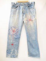 LEVI'S リーバイス 刺繍 花火 ボタンフライ デニム パンツ メンズ size W36