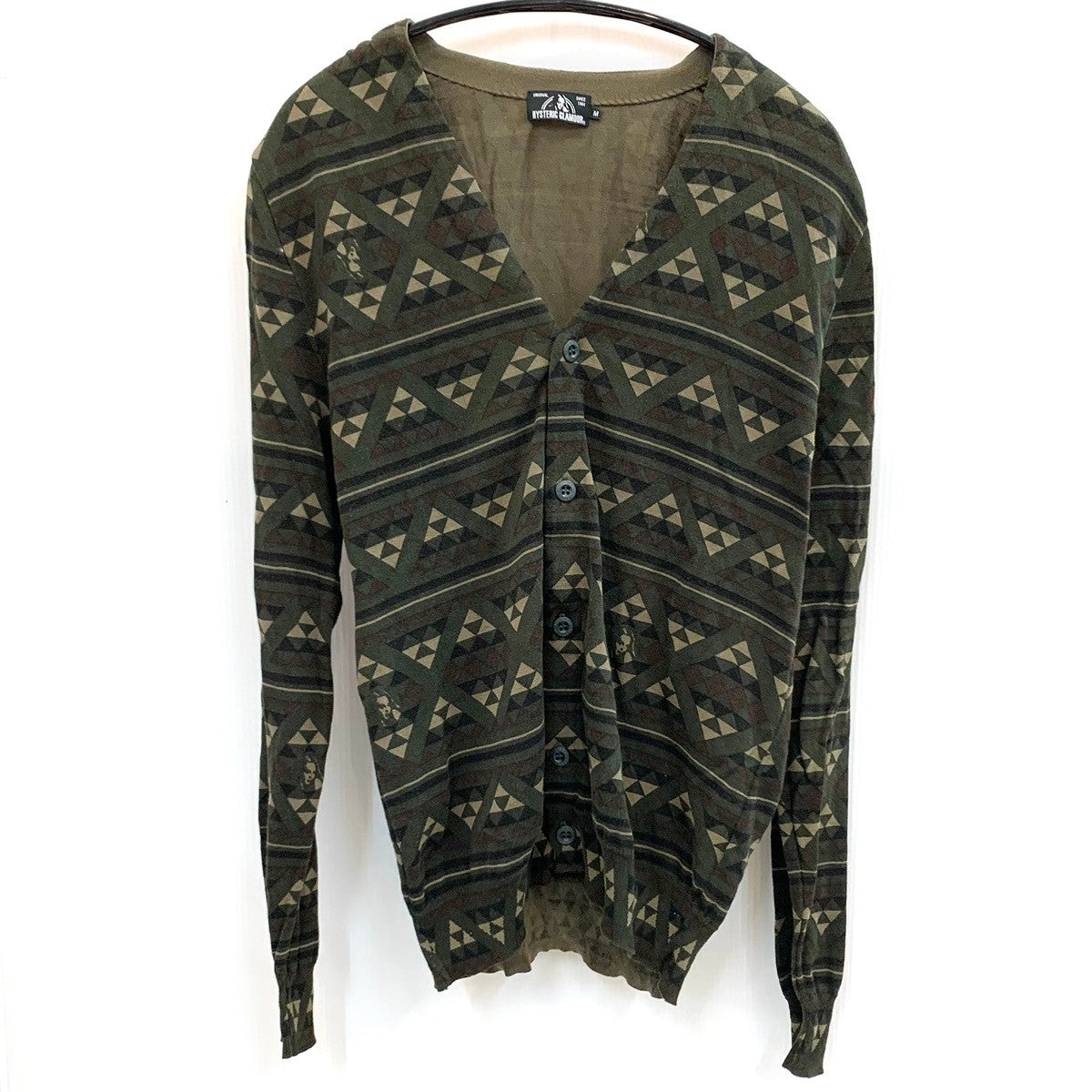 ヒステリックグラマー HYSTERIC GLAMOUR カーディガン 幾何柄 0253nd09 ヒステリックグラマー HYSTERIC GLAMOUR カーディガン 幾何柄 0253nd09