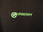 バーバリー Burberry スローガン コットン Tシャツ  半袖カットソー メンズ トップス 黒 Tシャツ プリント ブラック Lサイズ 101MT-215