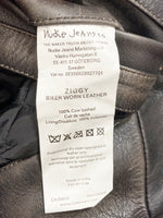 ヌーディージーンズ Nudie Jeans Nudie Jeans co ZIGGY BIKER WORN LEATHER レザージャケット ライダース ブラック系 黒 ブラウン系 茶 牛革  ジャケット 無地 Mサイズ 101MT-1395