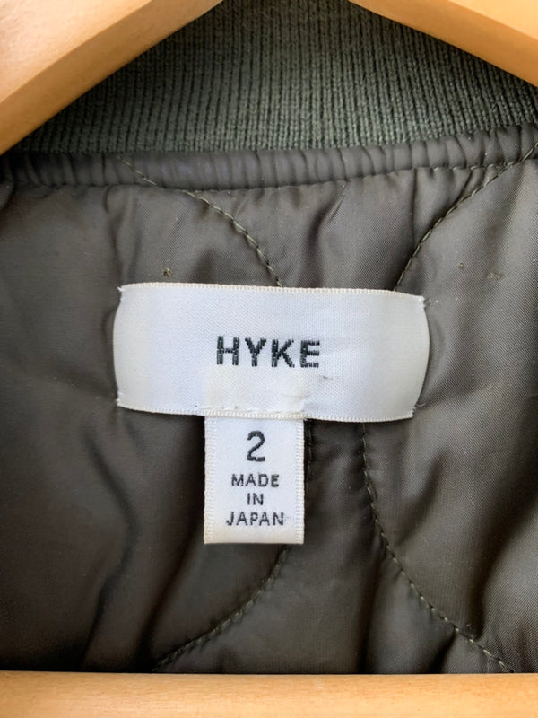 ハイク HYKE キルティング スナップボタン ブルゾン 日本製 142-17038 ジャケット 無地 カーキ 201LT-206