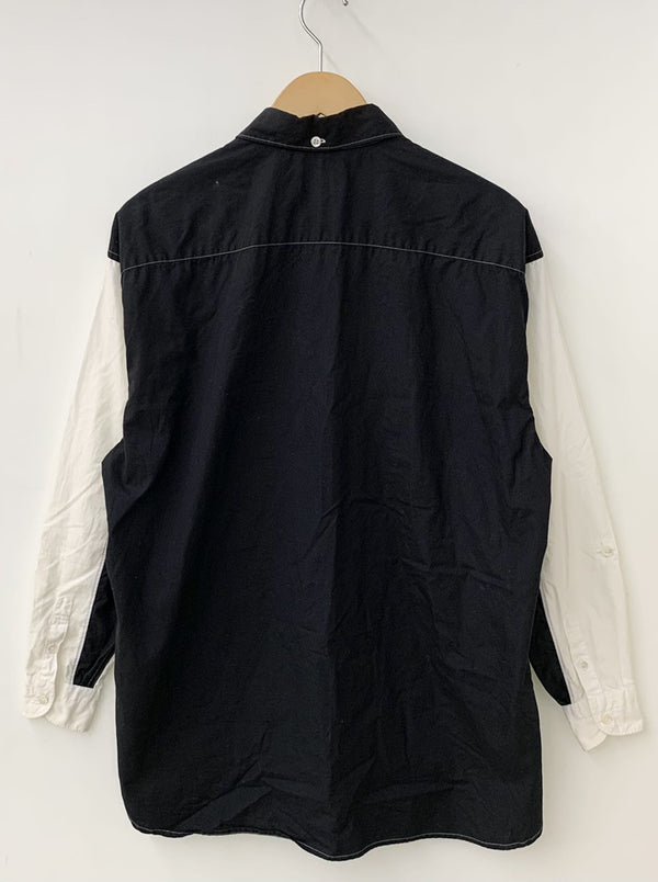 ガンリュウ GANRYU コムデギャルソン COMME des GARCONS デザインシャツ 長袖シャツ 総柄 ブラック Sサイズ 201MT-406