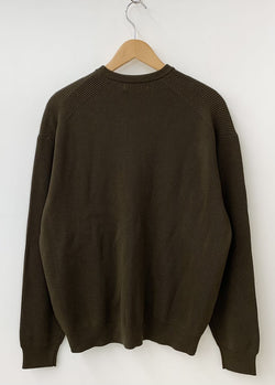 グラフペーパー Graphpaper HIGH DENSITY CREW NECK クルーネックセーター ニット GU193-80084 セーター 無地 カーキ 201MT-479