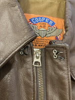 クーパー COOPER TYPE A-2 フライトジャケット COOPER 46R パッチベース ブラウン 茶 アウター プリント made in USA ジャケット プリント ブラウン 101MT-419