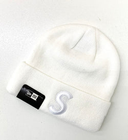 【中古】シュプリーム SUPREME ニューエラ NEW ERA S Logo Beanie 17AW Sロゴ ビーニー 帽子 メンズ帽子 ニット帽 刺繍 ホワイト 201goods-140