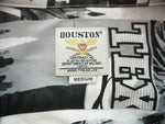 ヒューストン HOUSTON ALOHA SHIRT TRAVEL アロハシャツ トラベル 白黒 40677 半袖シャツ 総柄 グレー Mサイズ 101MT-89