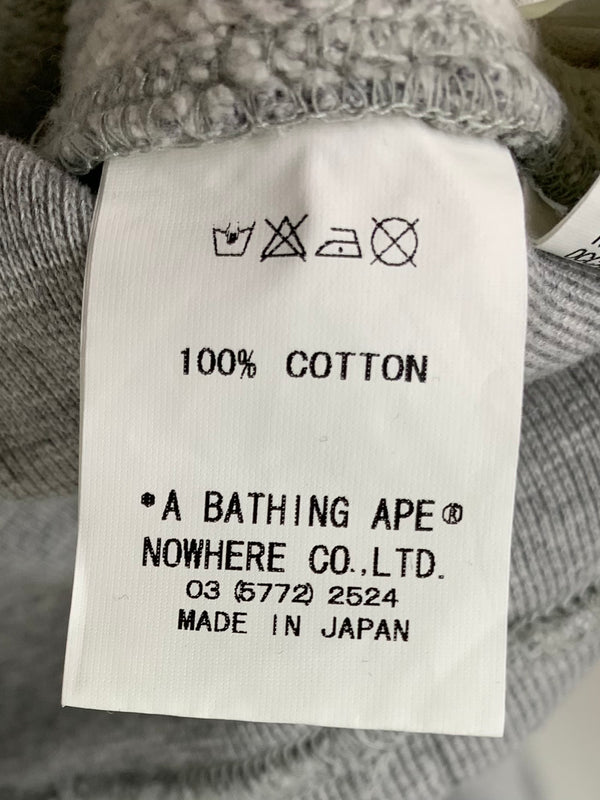 ア ベイシング エイプ A BATHING APE ベイプ BAPE エイプヘッド  パーカ ロゴ グレー Lサイズ 201MT-1985