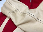 ナンバーナイン NUMBER (N)INE n(n) エヌエヌ Varsity Jacket ムートン スタジャン レザー 赤 Made in JAPAN 日本製 サイズ 3 ジャケット 無地 レッド 101MT-2035