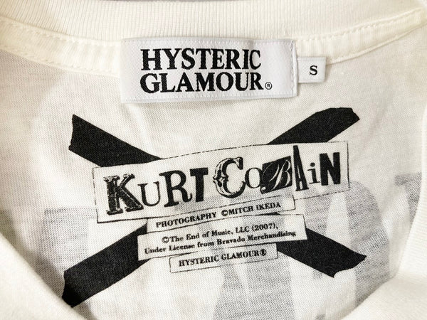 ヒステリックグラマー HYSTERIC GLAMOUR HYSTERIC GLAMOUR KURT COBAIN T-SHIRT カートコバーン ピース プリント 半袖 ホワイト 白 Made in JAPAN Tシャツ プリント ホワイト Sサイズ 101MT-639