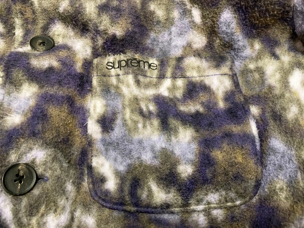シュプリーム SUPREME Paisley Fleece Shirt Purple ペイズリーフリースシャツ 21FW シャツ 紫 黒 長袖シャツ 総柄 パープル Lサイズ 101MT-2013