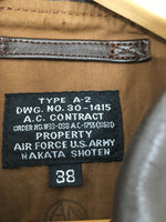 中田商店 NAKATA　SHOTEN A-2　レザージャケット ジャケット 無地 ブラウン サイズ38