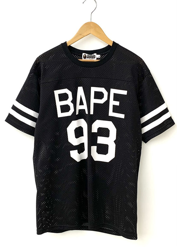 アベイシングエイプ A BATHING APE メッシュ Tee ゲームシャツ Tシャツ プリント ブラック LLサイズ 201MT-524