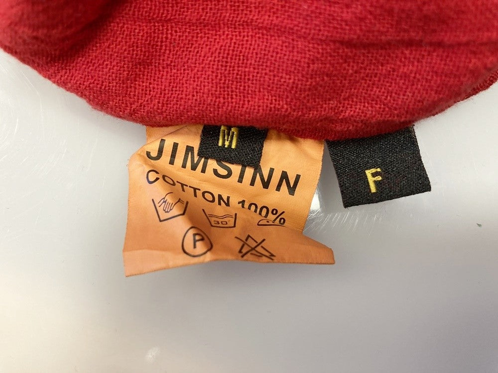 ジムズイン jimsinn MUSLIN TOP GAUZE SHIRTS BLEACH RED ガーゼシャツ