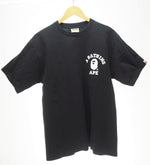 ア ベイシング エイプ A BATHING APE BAPE ロゴプリントＴシャツ 半袖 半袖カットソー メンズ トップス 黒 Tシャツ ワンポイント ブラック Lサイズ 101MT-713