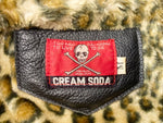 クリームソーダ cream soda CREAM SODA ライダース レザージャケット プリント 髑髏 スカル ヒョウ柄 ブラック系 黒   ジャケット プリント ブラック Mサイズ 101MT-1080