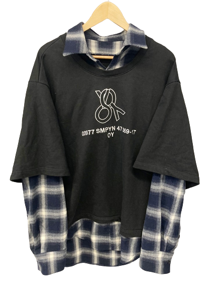 オーワイ OY OVERSIZE LAYERED CHECK SHIRTS トップス プルオーバー