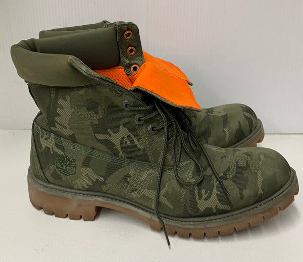 ティンバーランド Timberland 6inch Premium Fabric Boot カモ 迷彩 防水  A1U9I メンズ靴 ブーツ その他 ロゴ グリーン 27cm 201-shoes551