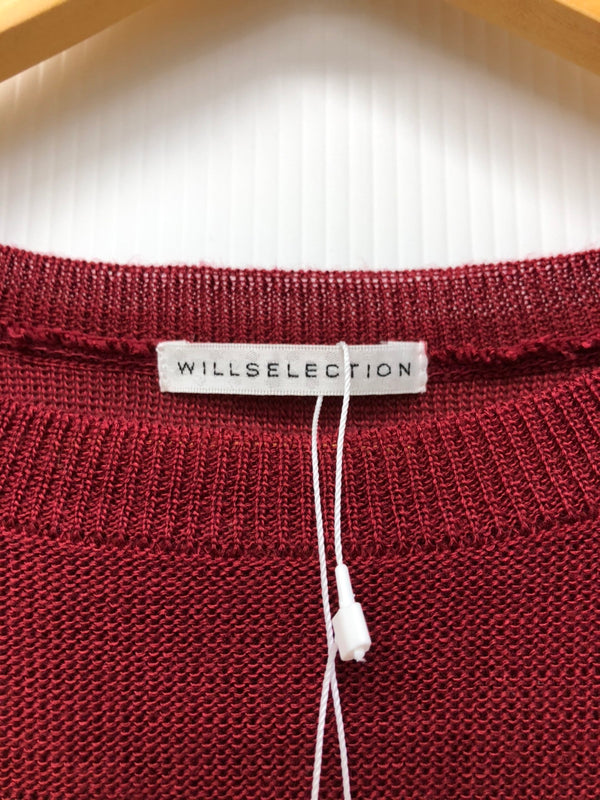 WILLSELECTION　ウィルセレクション　セーター　ニット　プルオーバー　ボルドー　未使用品　Mサイズ