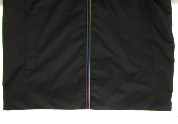 Paul Smith ポールスミス PS ジップアップ ブルゾン 薄手 ジャケット アウター 撥水 スポーツストライプ ブラック 黒 メンズ サイズM TP-884