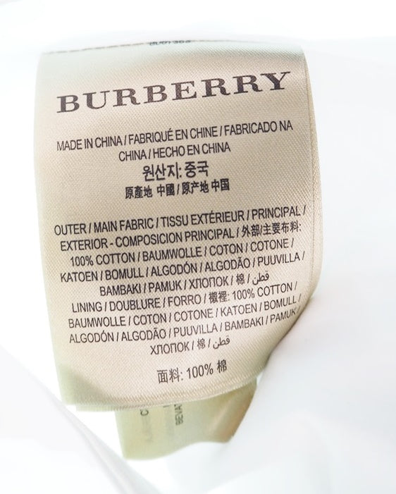 バーバリー Burberry DRESS WITH POCKETS シャツワンピース 白 コットン 長袖 トップス チュニック UK8 ワンピース 無地 ホワイト 101LT-39