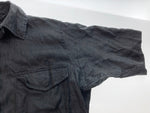 ヨウジ ヤマモト YOHJIYAMAMOTO 半袖 シャツ shirt ブラック 黒 リネン POUR HOMME made in JAPAN サイズ3 半袖シャツ 無地 ブラック 101MT-568