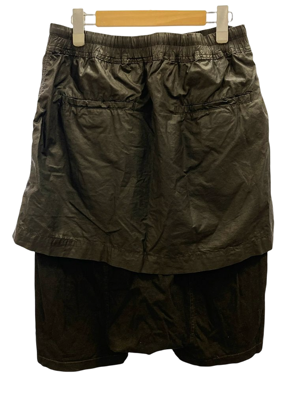 リックオウエンス Rick Owens Drkshdw SKirt Sarouel Pants スカート サルエルパンツ ブラック系 黒 Made in ITALY DU15S9395-WP ハーフパンツ 無地 ブラック SSサイズ XS 101MB-291