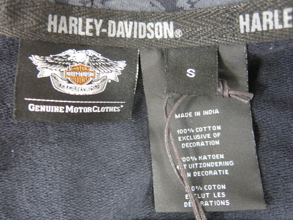 Harley Davidson Kapuzenjacke Skull Flames ハーレー ダビッドソンフード付き ジャケットスカル フレイム パーカー ブラック どくろ スカル プリント ジップ 刺繍 タグ付き サイズS メンズ 96577-12VM (TP-771)
