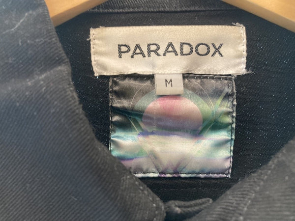 パラドックス PARADOX 袖レザー 切り替え ブラックデニムジャケット メンズ トップス アウター ライトアウター 黒 ジャケット 無地 ブラック Mサイズ 101DMT-266