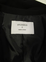STUDIOU ステュディオ ジャケット サイズ0 日本製 ブラック テーラードジャケット