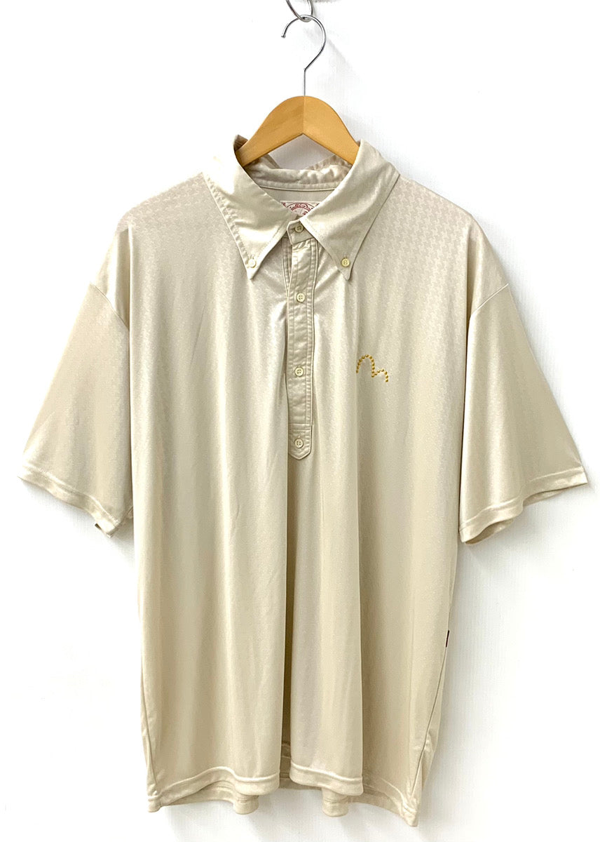 エヴィス EVISU 半ポロ 千鳥柄 ロゴ サイズ4 日本製 半袖ポロシャツ 