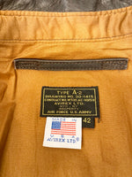 アヴィレックス AVIRE A-2 スリム ジャケット アウター ロゴワッペン Made in USA ブラウン系 牛革 サイズ42  ジャケット ロゴ ブラウン 101MT-773